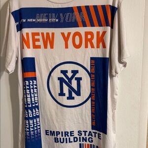 Fashion Nova New York Graphic Tee - White, Orange, Blue